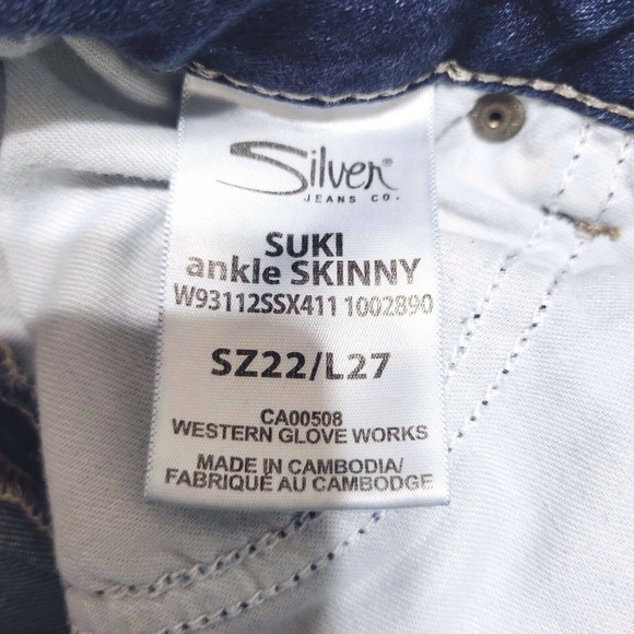 SILVER SUKI SURPLUS WOMEN’S DENIM PLUS SIZE JEANS SIZE 22 (40X27) ANKLE SLIM - Picture 10 of 10
